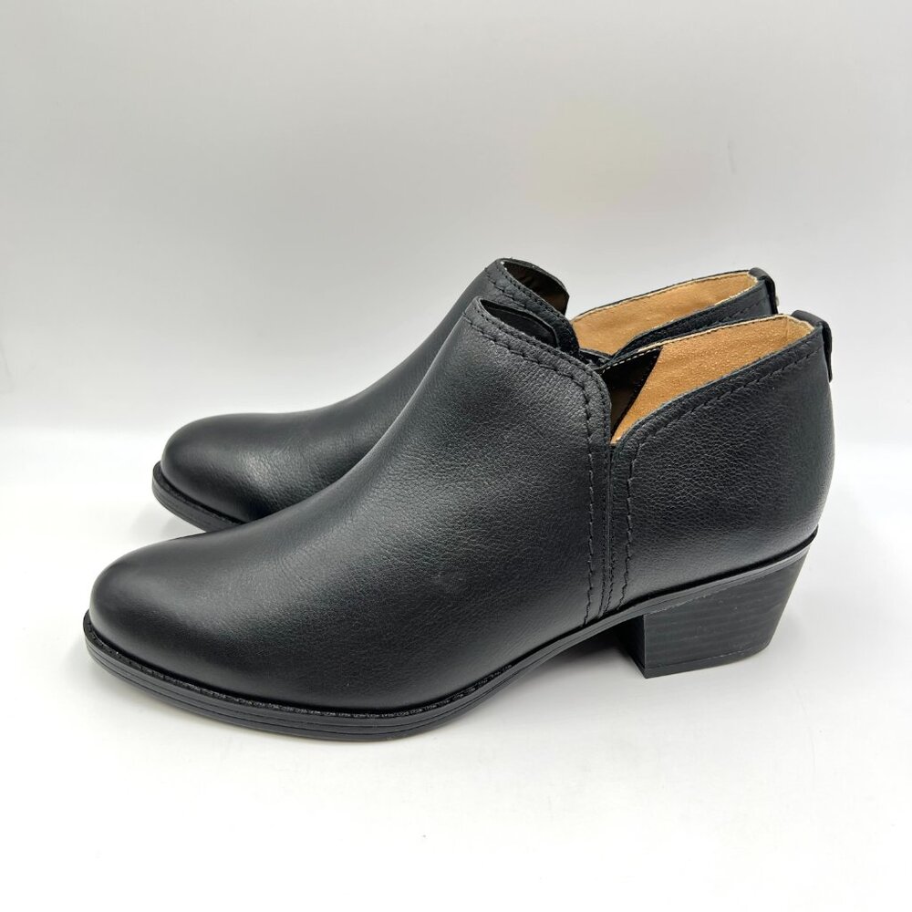 Naturalizer Womens Zarie Black Leather Low Cut Ankle Boots Booties Shooties - Picture 5 of 13